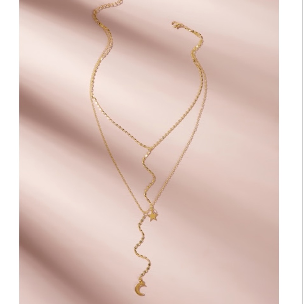 JUST IN‼️Star Moon Charm Layered - Necklace - Picture 2 of 3